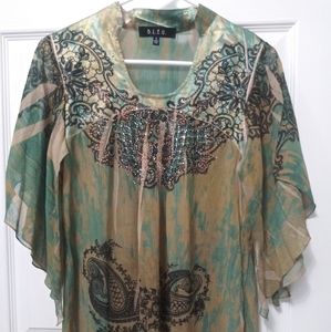 💙5/$15💙Green Kimono Blouse